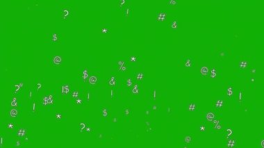 Yeşil ekran arka planına sahip matematiksel semboller hareket grafikleri