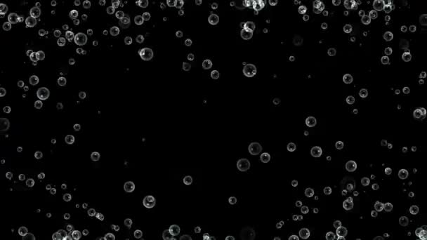 Zeepbellen Stream Motion Graphics Met Nacht Achtergrond — Stockvideo