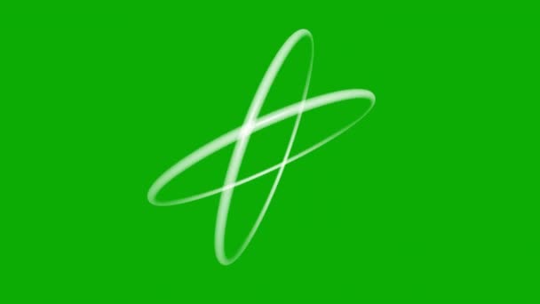 Kręcące Się Okrągłe Orbity Ruchu Grafiki Zielonym Tle Ekranu — Wideo stockowe