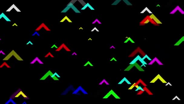 Colour Arrow Symbols Motion Graphics Night Background — Stock Video