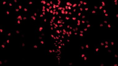 Kırmızı kalpler gece arkaplanlı hareketli grafikler