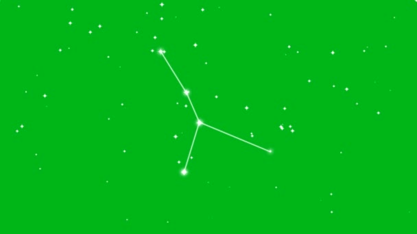 Representação Signo Zodíaco Câncer Com Estrelas Cintilantes Fundo Tela Verde — Vídeo de Stock