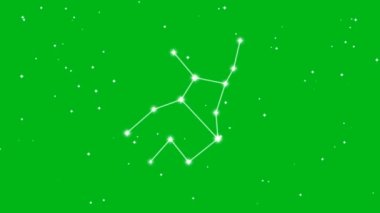 Yeşil ekranda parlayan yıldızlı başak burcunun temsili