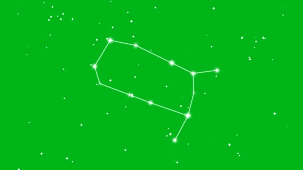 Representation Zodiak Skylt Gemini Med Blinkande Stjärnor Grön Skärm Bakgrund — Stockvideo