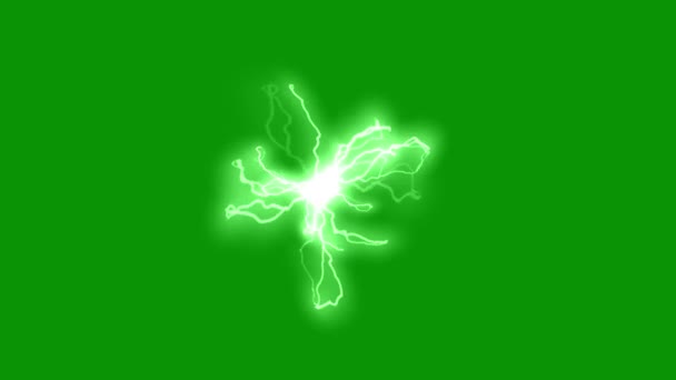 緑の画面の背景を持つ電気衝撃波の動きのグラフィック — ストック動画