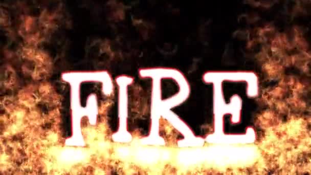 Dühöngő Tűzmozgás Grafika Tűzzel Szöveg — Stock videók