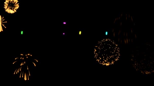 2022 Grafica Dei Fuochi Artificio Con Sfondo Notturno — Video Stock