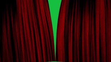 Kırmızı perde yeşil ekran arkaplanlı hareket grafikleri