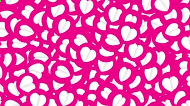 Yeşil ekran arkaplanlı pembe kalplerin hareket grafikleri genişletiliyor