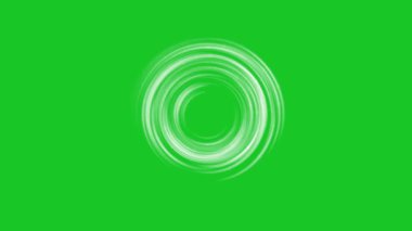 Yeşil ekran arkaplan ile dönen beyaz spiral dalgalar hareket grafikleri