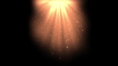 Parıldayan ışık ışınları sade siyah arkaplan üzerinde parıltı etkisi yapar