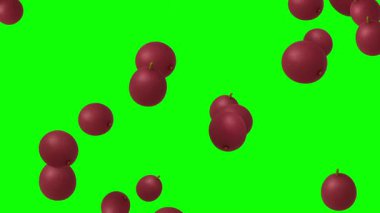 Düşen tutku, yeşil ekran arkaplanlı meyve hareketi grafikleri