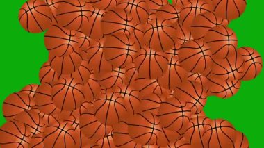 Basketbol toplarının genişletilmesi yeşil ekran arkaplanlı hareket grafikleri