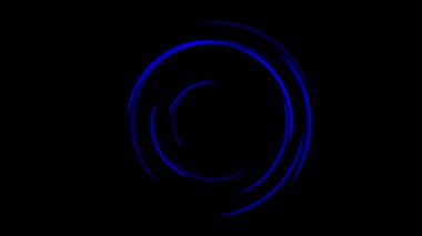 Sade siyah arkaplan ile mavi yay hareket grafikleri daire içine alınıyor