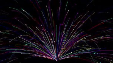 Sade siyah arkaplanlı renkli kaynak akış grafikleri