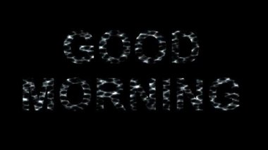 Yaygın dalga etkisi olan Günaydın metni düz siyah arkaplan üzerinde