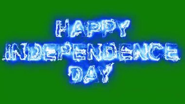 Yıldırım enerjili Bağımsızlık Günü metni yeşil ekran arkaplanına etki ediyor