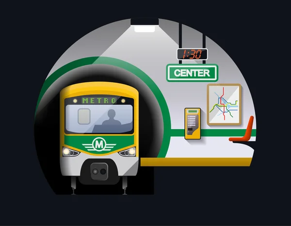 Ilustracja stacji metra — Wektor stockowy