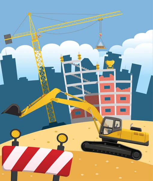 Construction site illustration — Stock Vector