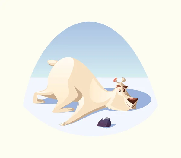 Oso Polar Carácter Vector Ilustración — Archivo Imágenes Vectoriales