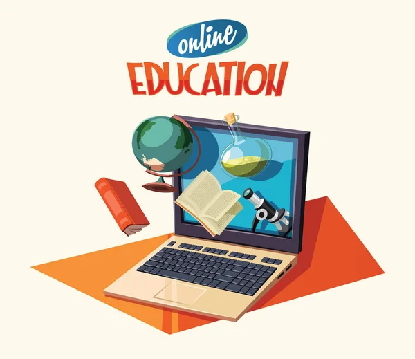 Online Education Vector Voorraad Illustratie — Stockvector