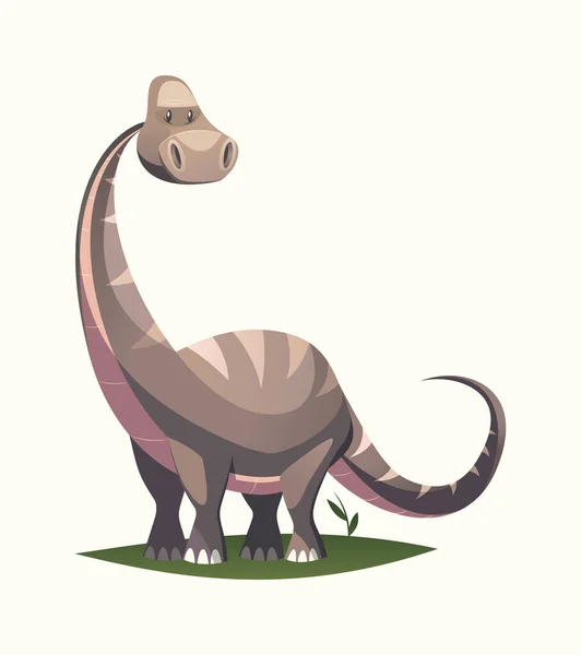 恐竜のブロントサウルスのキャラクターベクトルイラスト — ストックベクタ