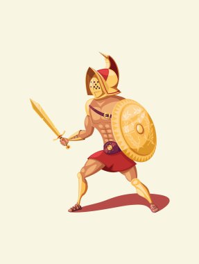 Gladyatör savaşçı izole vektör çizimi