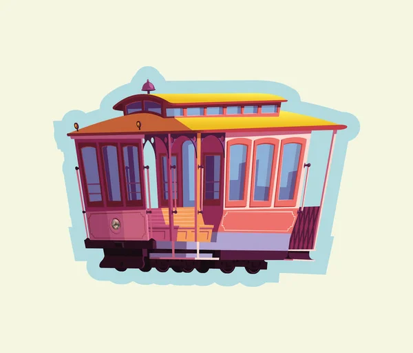 Векторна Ілюстрація Кабельного Автомобіля Сан Франциско — стоковий вектор