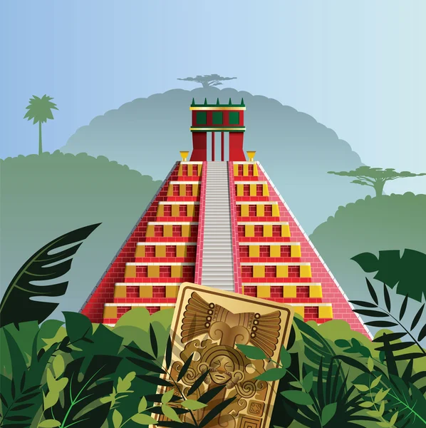 Acient Maya piramit — Stok Vektör