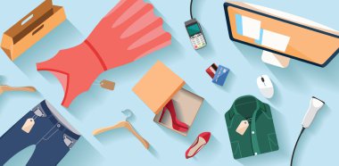 Butik nakit Resepsiyon düz illüstrasyon