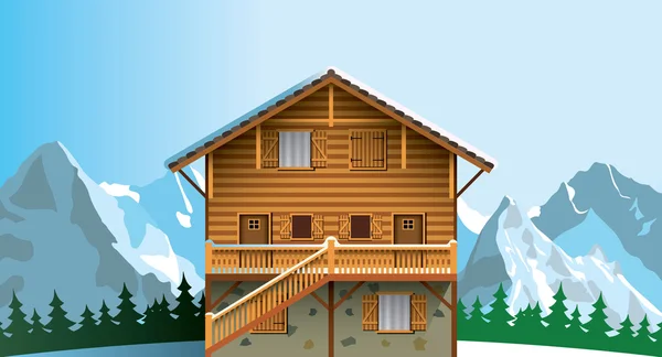 Cabane alpine — Image vectorielle