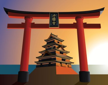Günbatımı Japon kale