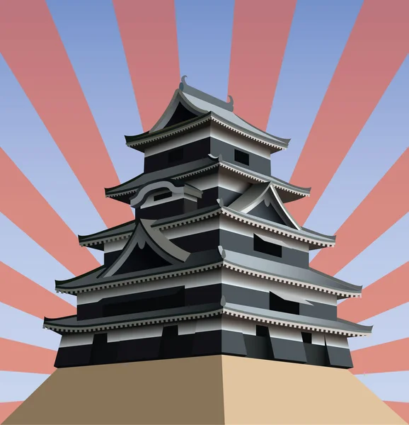 Castillo japonés — Vector de stock