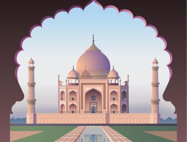Taj Mahal pencereden. Acient Hindistan