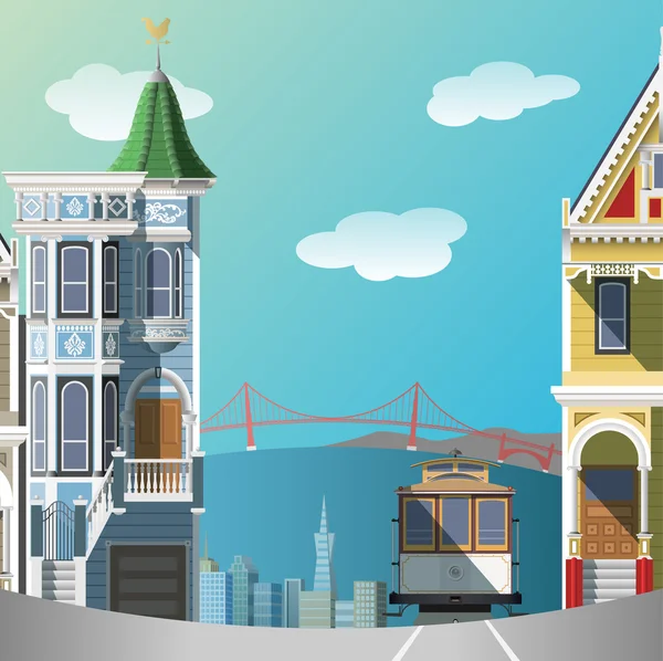 Paysage de San Francisco — Image vectorielle