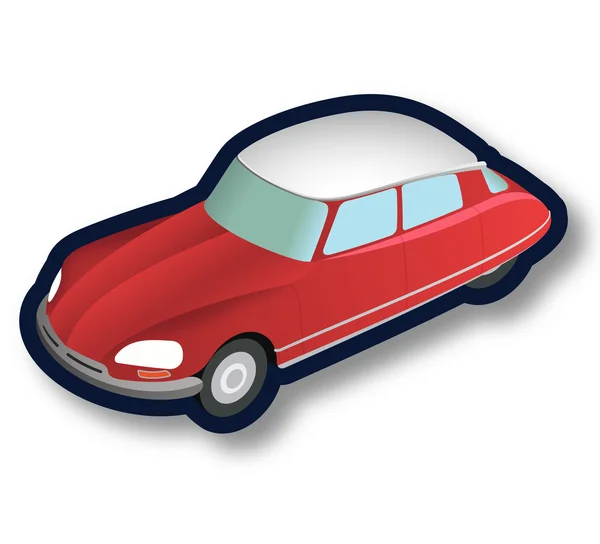 法国红的旧车 — 图库矢量图片