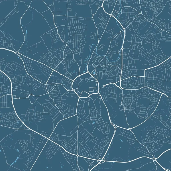 Detaillierte Karte Der Stadt Coventry Verwaltungsgebiet Lizenzfreie Vektorillustration Stadtpanorama Dekorative — Stockvektor