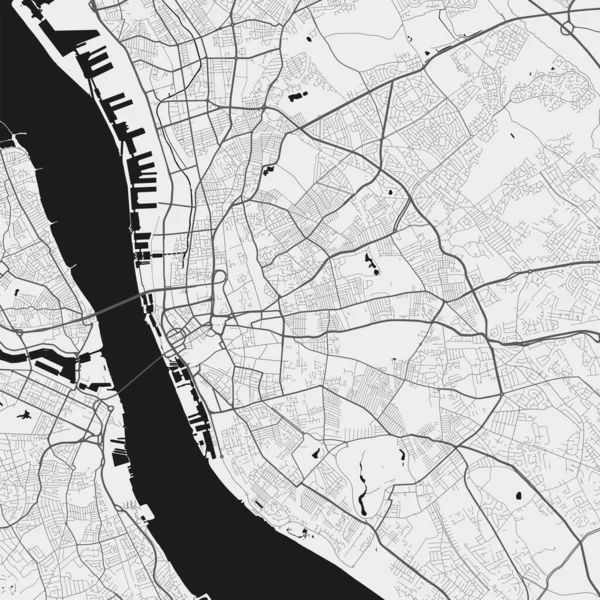 Αστικός Χάρτης Της Λίβερπουλ Εικονογράφηση Διάνυσμα Liverpool Χάρτη Grayscale Τέχνη — Διανυσματικό Αρχείο