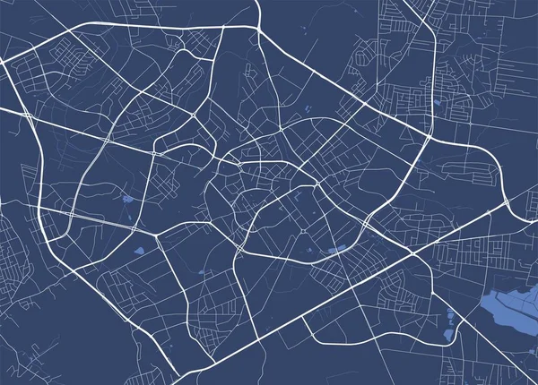 Mappa Dettagliata Della Città Bialystok Illustrazione Vettoriale Royalty Free Panorama — Vettoriale Stock