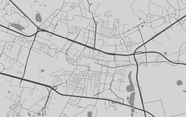 卡托维兹城市地图 病媒图解 Katowice地图灰度艺术海报 街道地图图像与道路 大都市地区景观 — 图库矢量图片