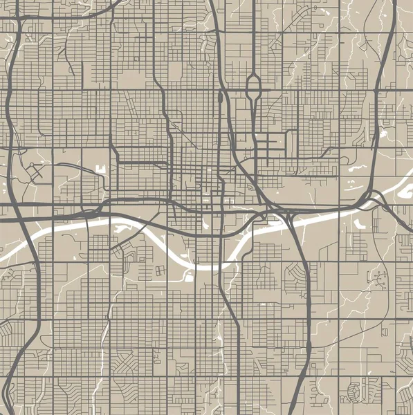 Szczegółowa Mapa Oklahoma Miasta Obszar Administracyjny Ilustracja Wektora Bez Tantiem — Wektor stockowy