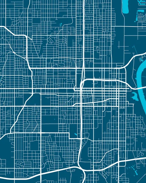 Omaha Város Közigazgatási Területének Részletes Térképe Jogdíjmentes Vektor Illusztráció Városkép — Stock Vector