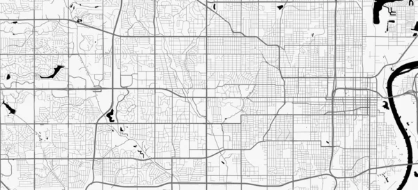 Stadskarta Över Omaha Vektor Illustration Omaha Karta Gråskala Konst Affisch — Stock vektor
