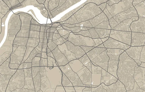 Memphis 'in idari bölgesinin detaylı haritası. Kraliyetten bağımsız vektör çizimi. Şehir manzarası manzarası. Memphis bölgesinin dekoratif grafik turist haritası.