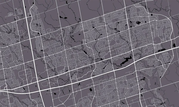 Detaljerad Karta Över Markhams Administrativa Område Avgiftsfri Vektor Illustration Stadens — Stock vektor