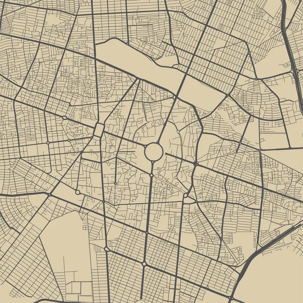 Mapa Detalhado Área Administrativa Cidade Mashhad Ilustração Vetorial Livre Royalties — Vetor de Stock