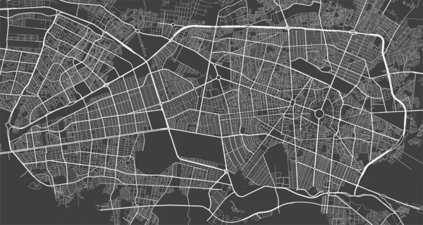 Mapa Urbano Mashhad Ilustração Vetorial Mashhad Mapa Pôster Arte Escala —  Vetores de Stock