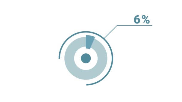 圆形圆圆的甜甜圈图表信息 4K视频版税免费图形动画为社交媒体和电视 37个百分比图 平面蓝白相间设计 — 图库视频影像