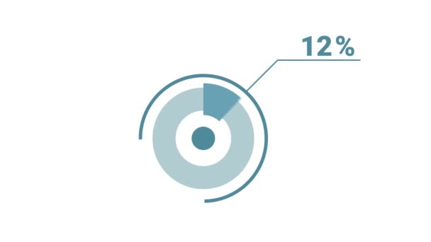 Prozent Kreisrunden Donut Diagramm Infografik Video Lizenzfreie Grafische Animation Für — Stockvideo