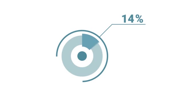 圆圆圆的甜甜圈图表信息 4K视频版税免费图形动画为社交媒体和电视 80个百分比图 平面蓝白相间设计 — 图库视频影像